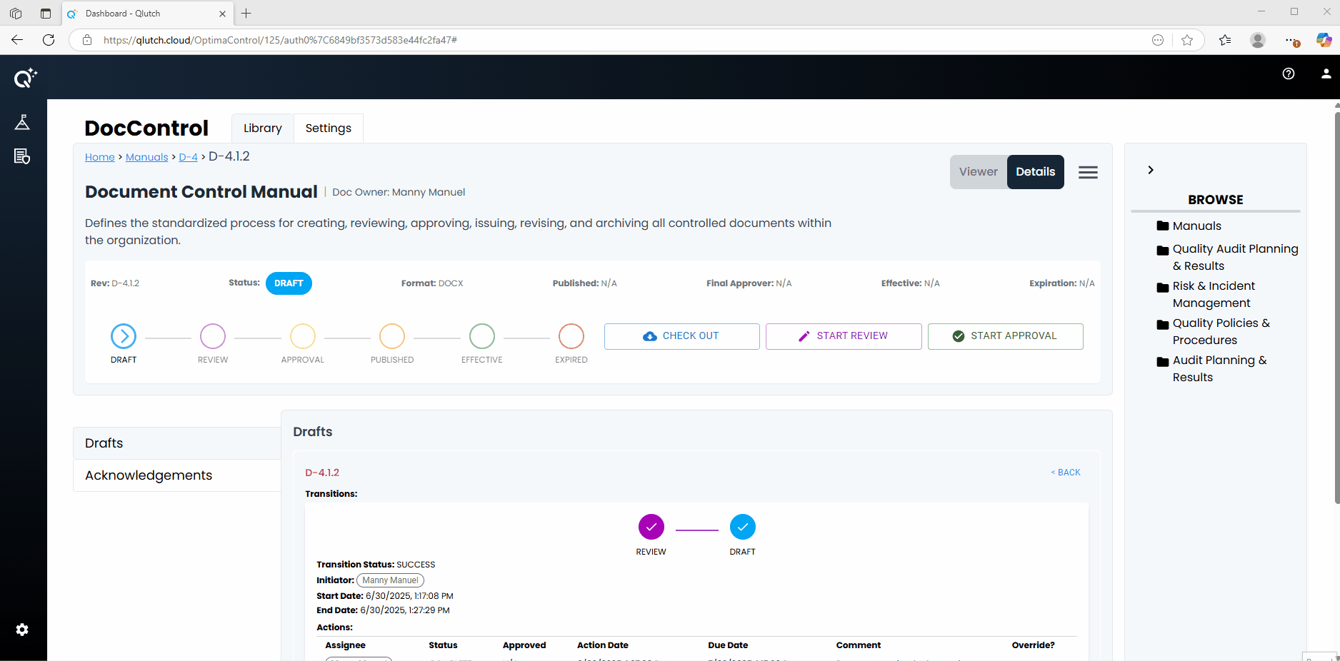 2. Start Approval Process