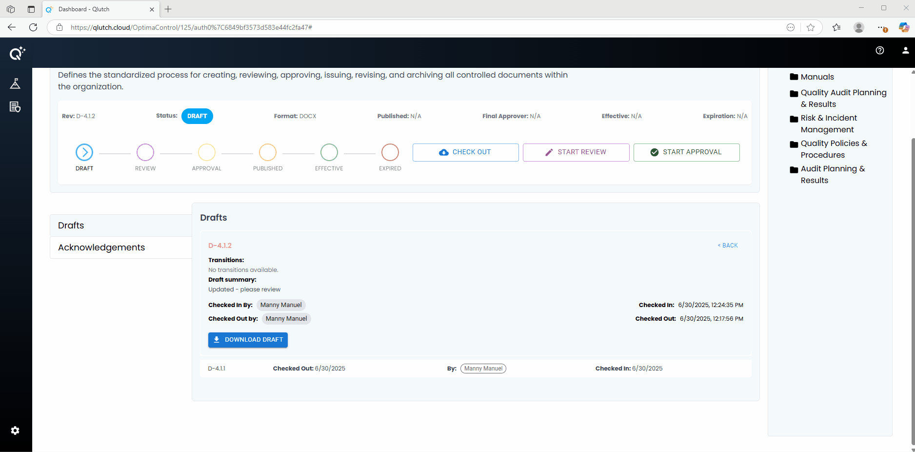 2. Start Review Process