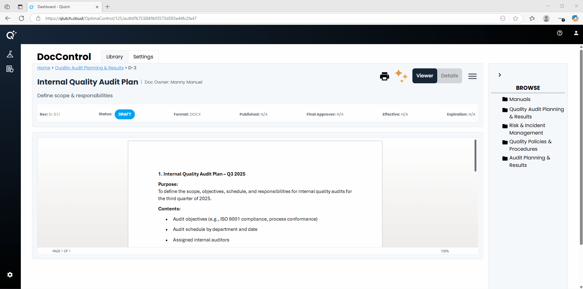 3. Doc Options Menu