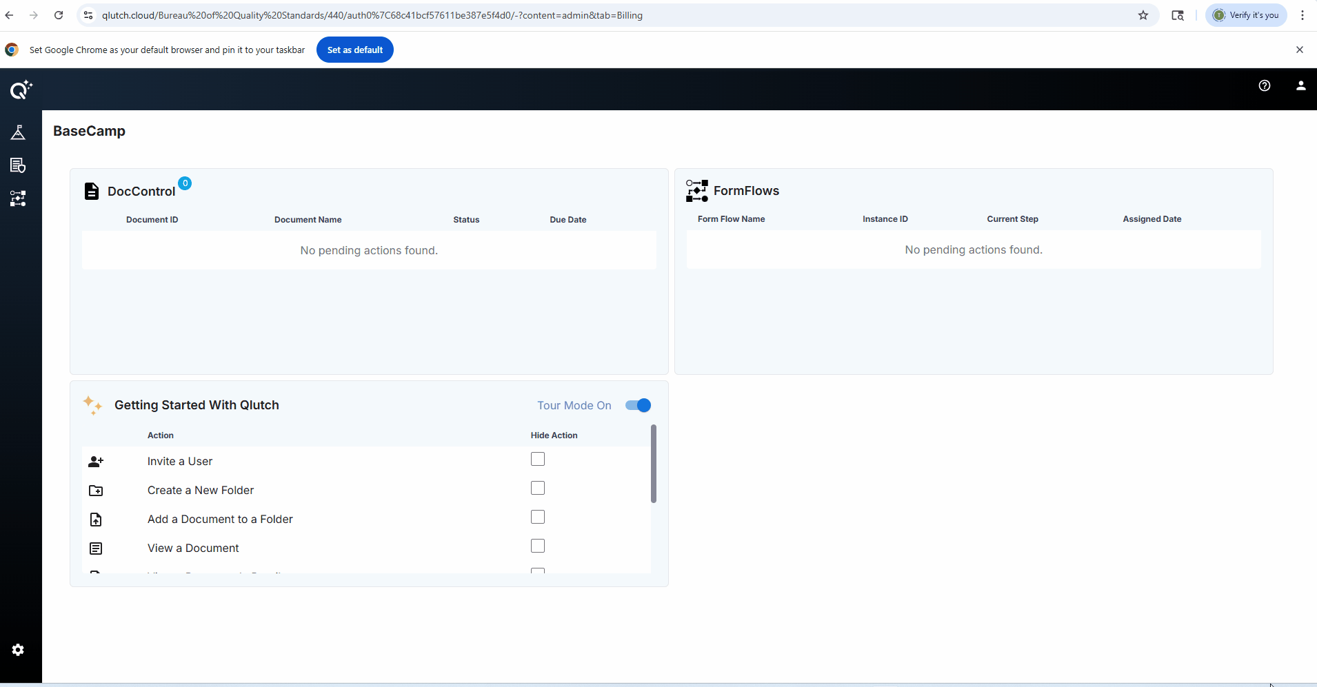 Navigate to Admin