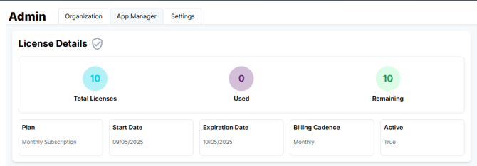 Updated License Details Section after Purchasing Licenses