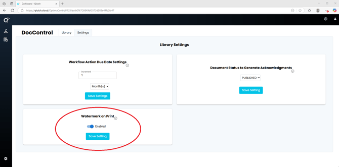 Watermark on Print Settings